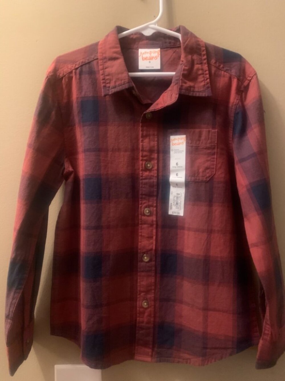 Brick Red/Burgundy/Navy Boys Button Down Shirt